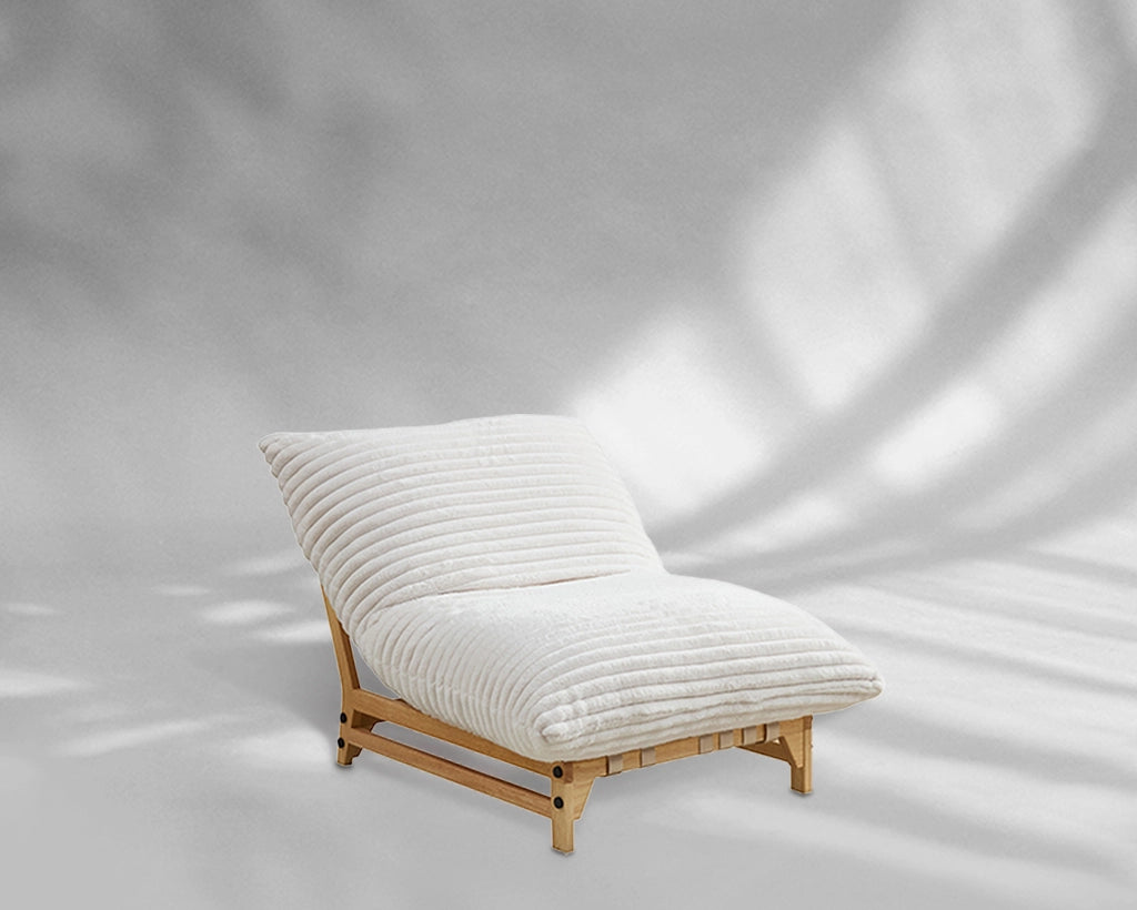 Accent Armless Corduroy Fabric Lazy Sofa