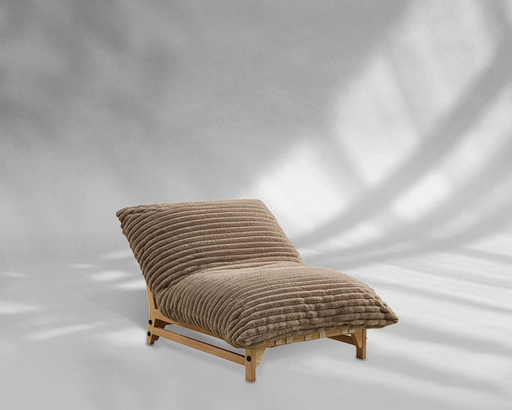 Accent Armless Corduroy Fabric Lazy Sofa