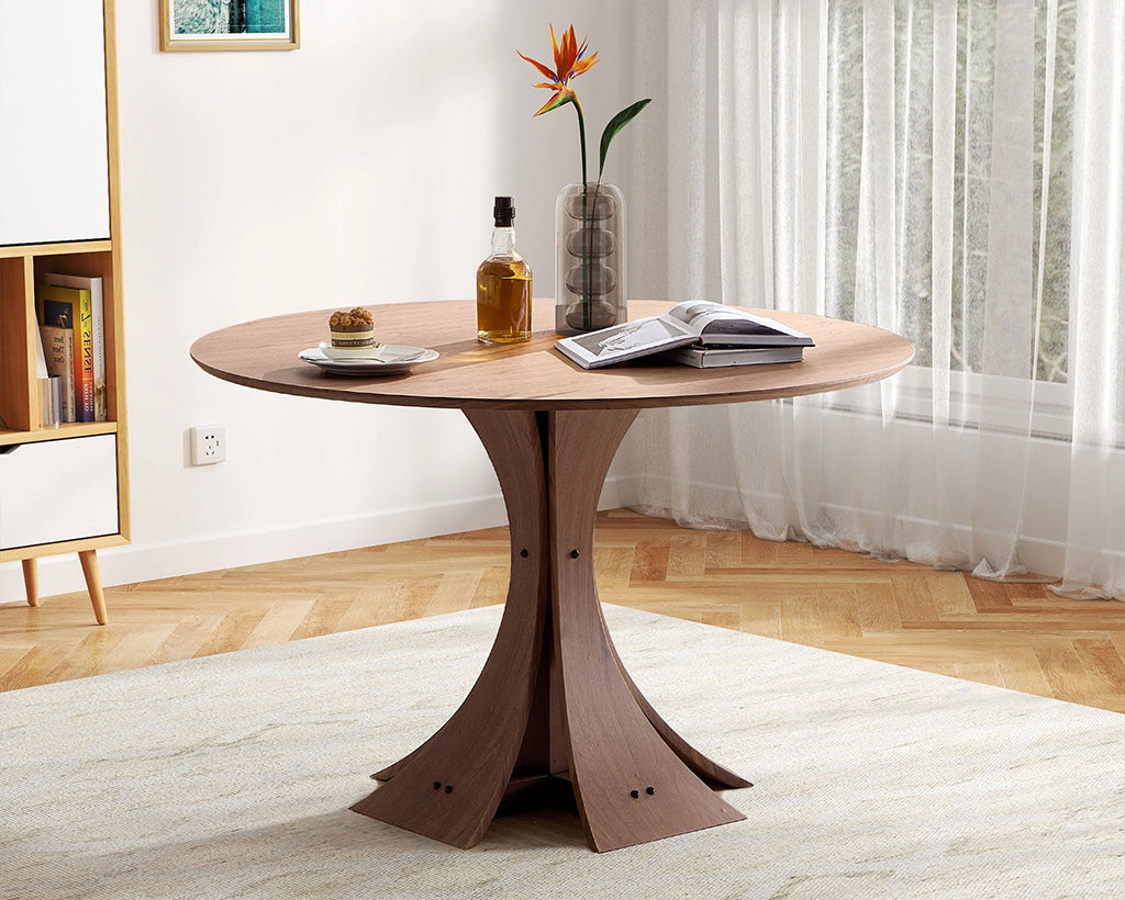 47.24" Round Modern MDF Wood Dining Table