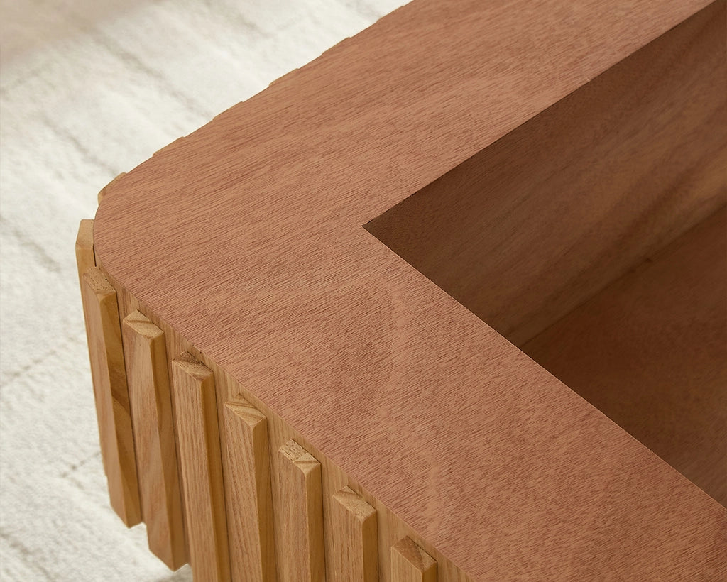 35.43 Inch Modern Handcraft Drum Coffee Table Lift Top Wooden with Hidden Storage Space