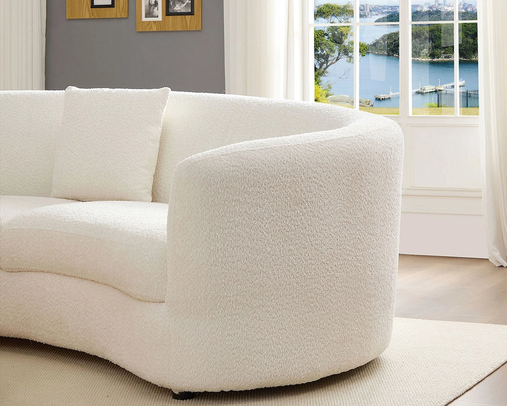 4PCs set Mid-Century Modern Beige Symmetrical Circle Sectional Sofa