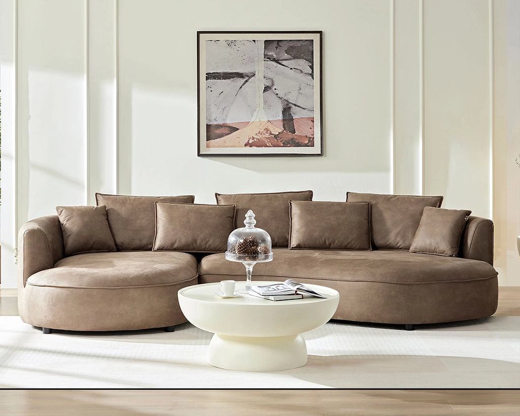 Left-Facing L-Shaped Sectional 128.74 Inch Modern Sectional Curved Sofa Couch