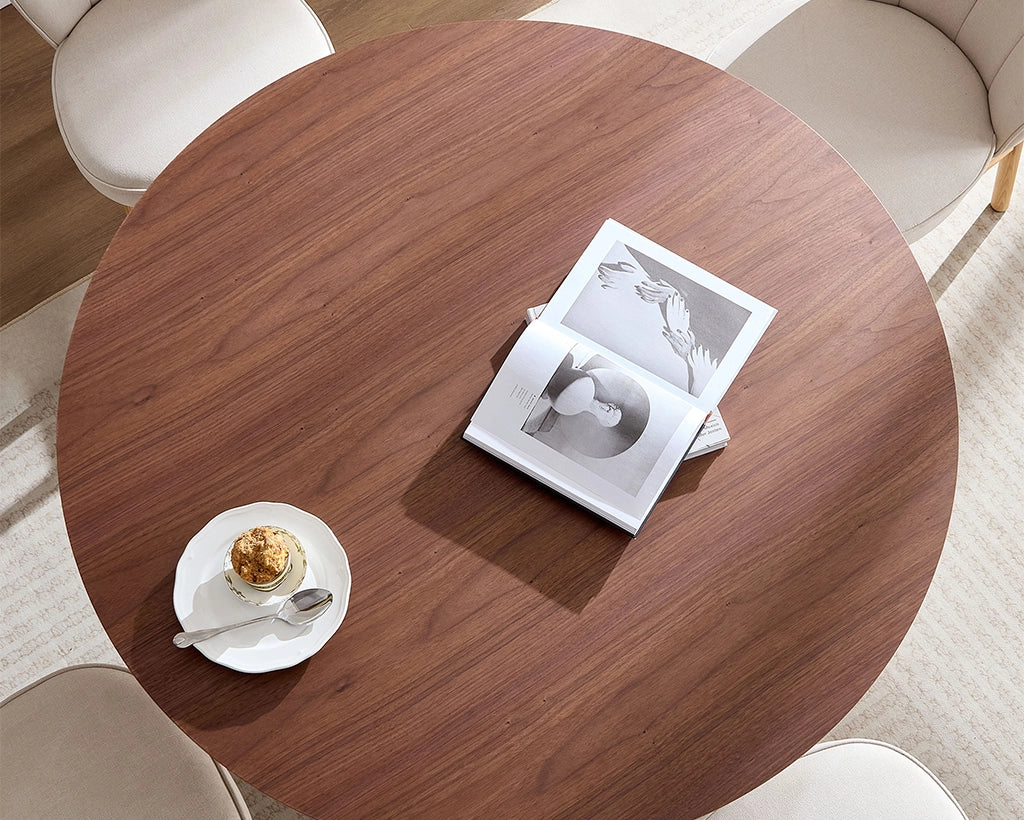 47.24" Round Modern MDF Wood Dining Table