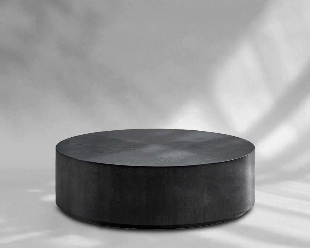 35.43" Modern Round MDF Drum Coffee Table