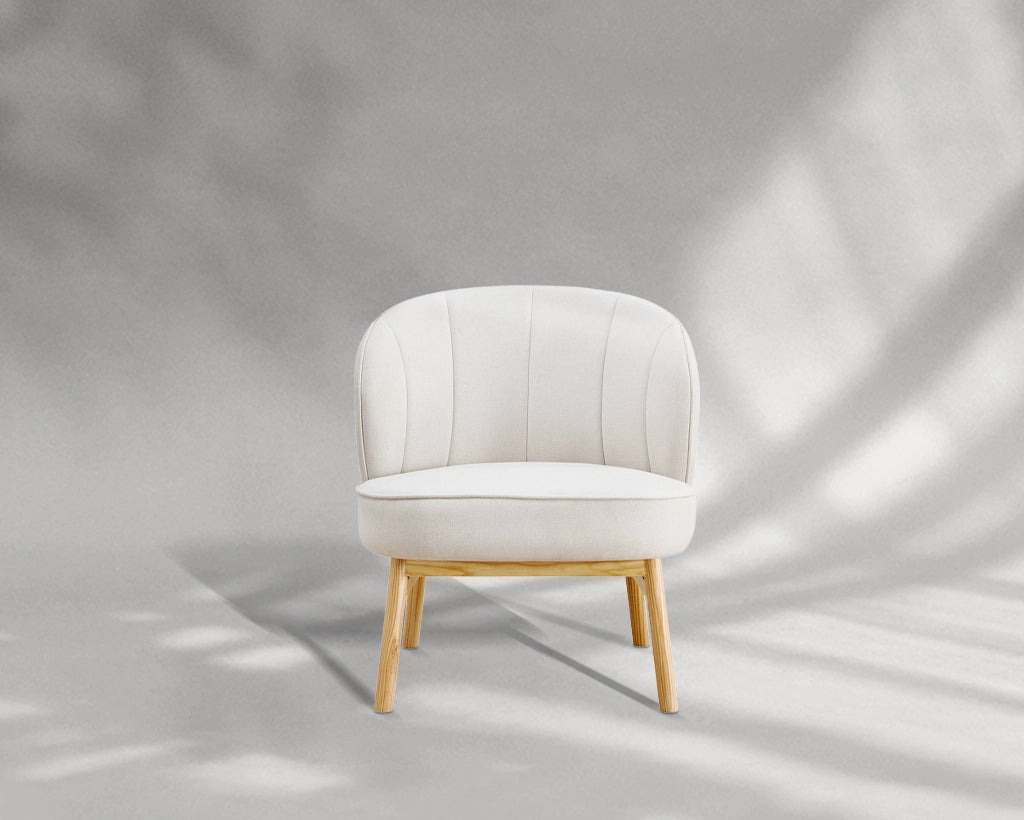 Ash Wooden Frame Upholstered Lounge Shell Chair