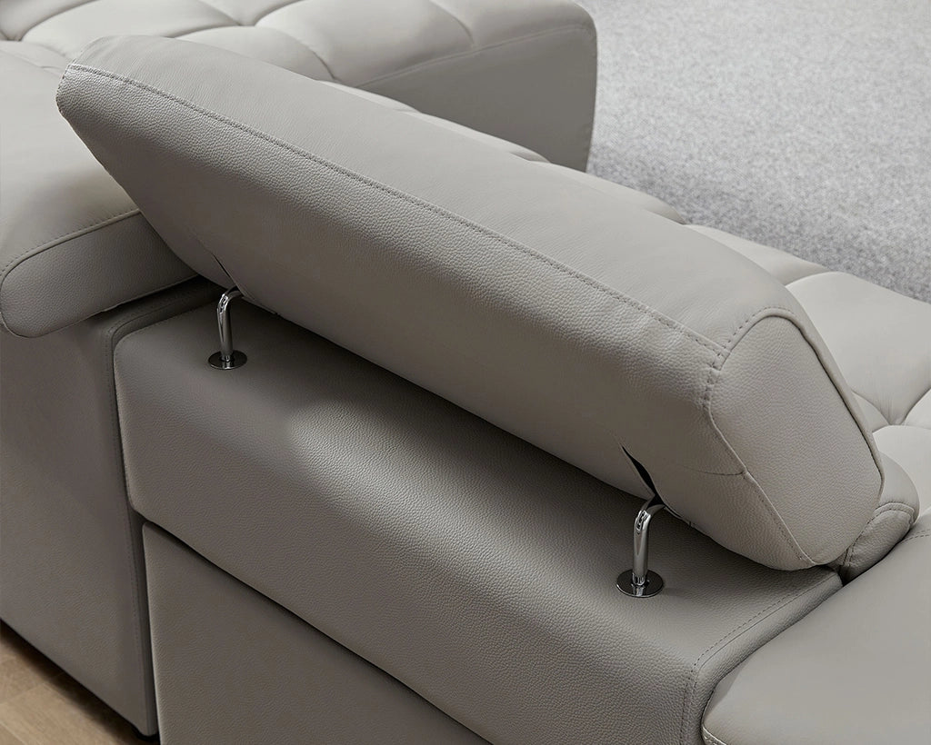 3 Seat Modern Electric Control Genuine Leather L Shaped Couch