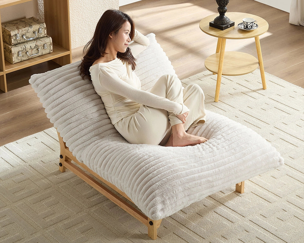 Accent Armless Corduroy Fabric Lazy Sofa