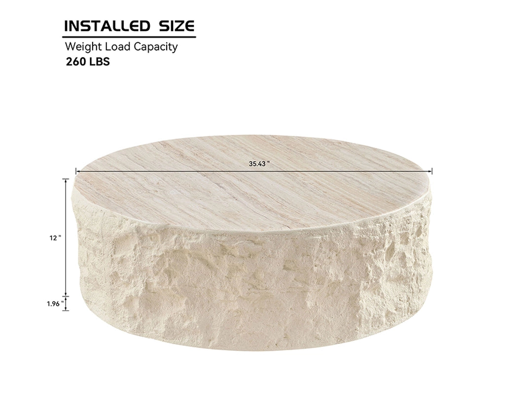 35.43''Fiberglass Round Center Coffee Table