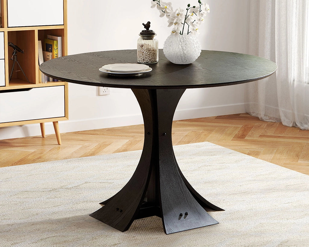 47.24" Round Modern MDF Wood Dining Table