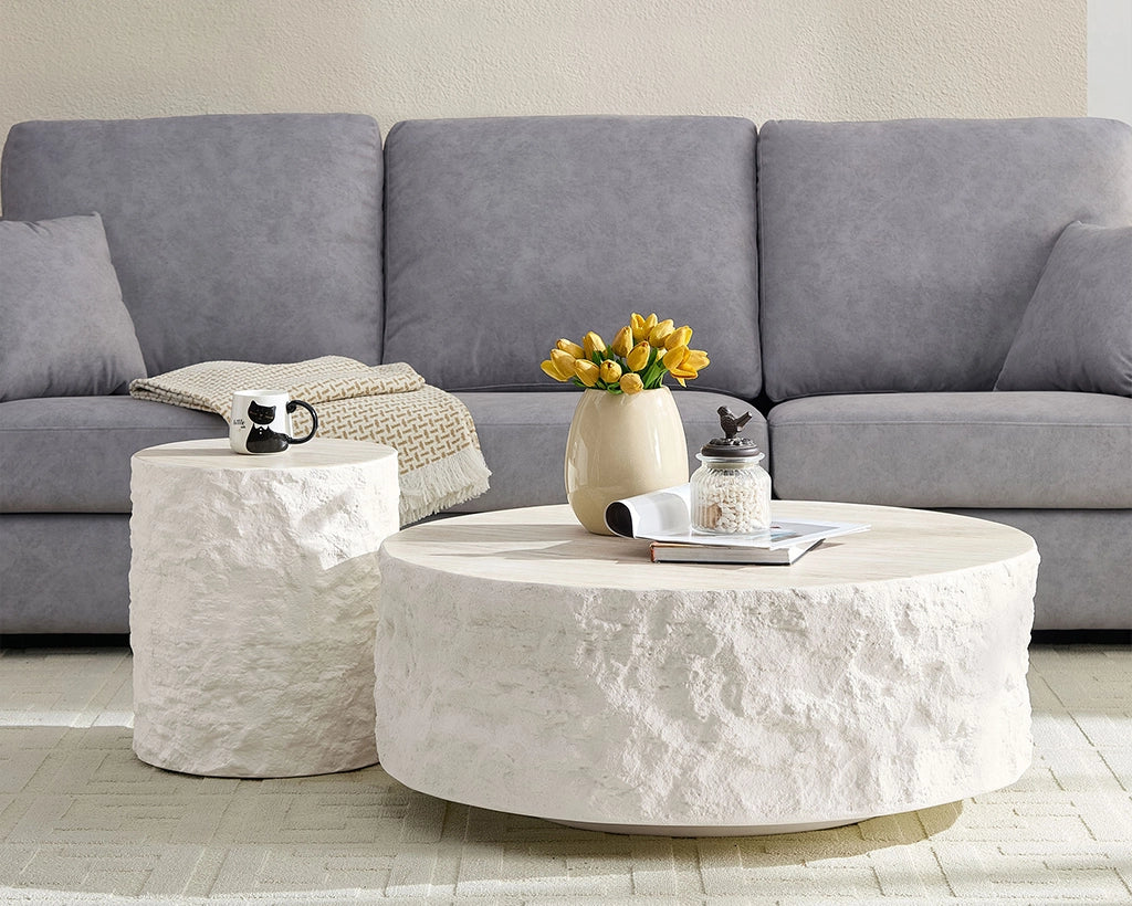 15.75 Inch Side Table,Round Fiberglass Coffee Table
