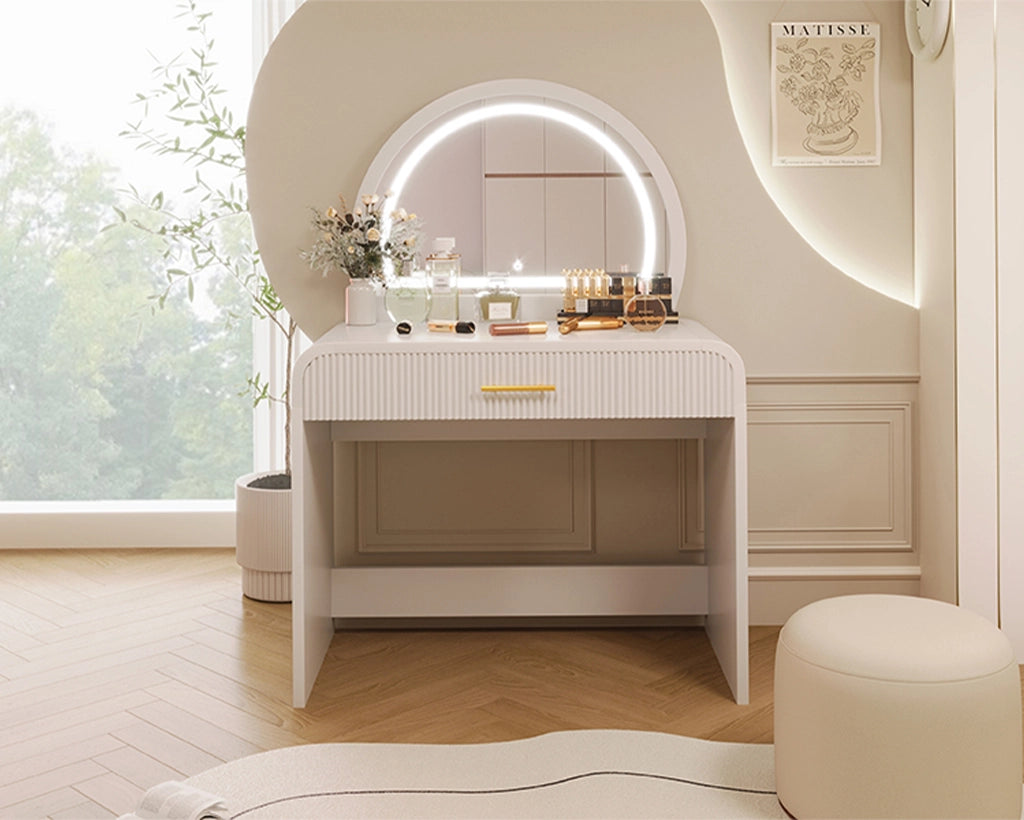 39" Makeup Vanity Table with Mirror Touch Screen Lighted Mirror