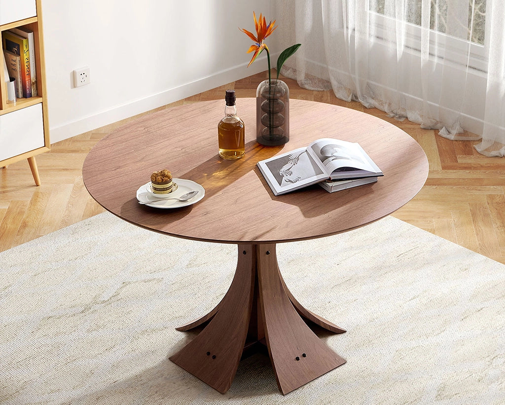 47.24" Round Modern MDF Wood Dining Table