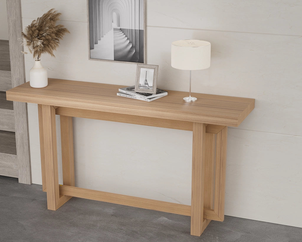 59.05-Inch Oak Finish MDF Console Table