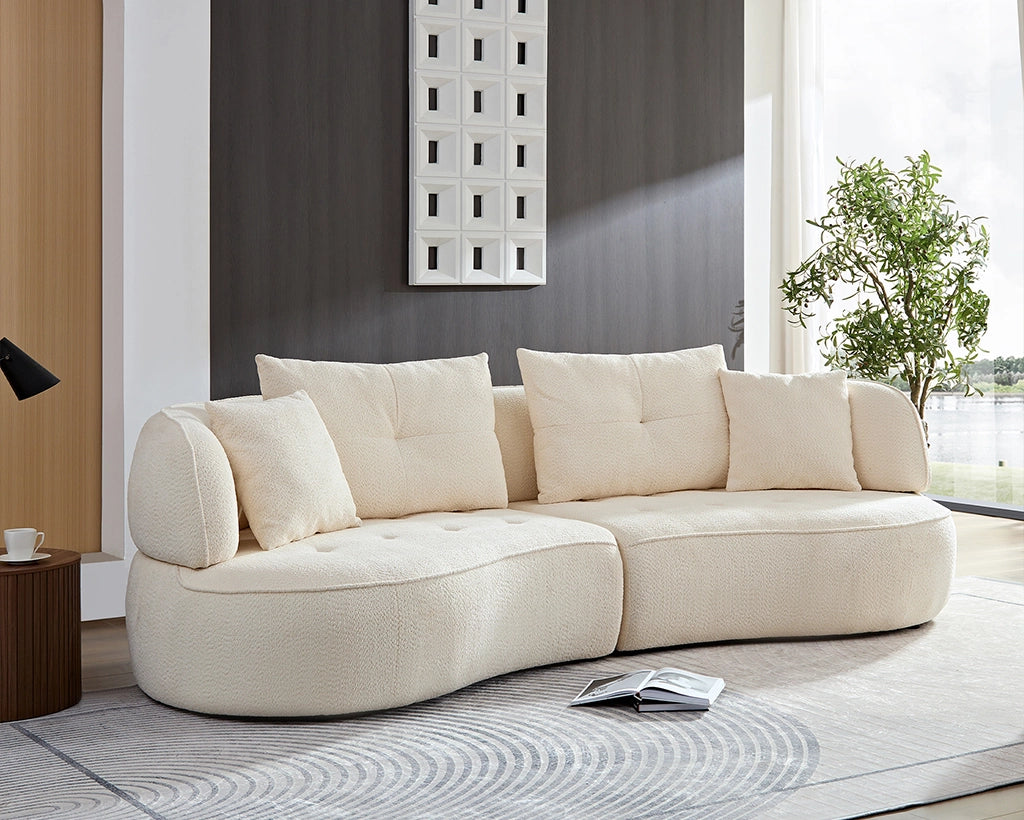 110.24" Orange modular sofa, durable fabric, solid wood frame