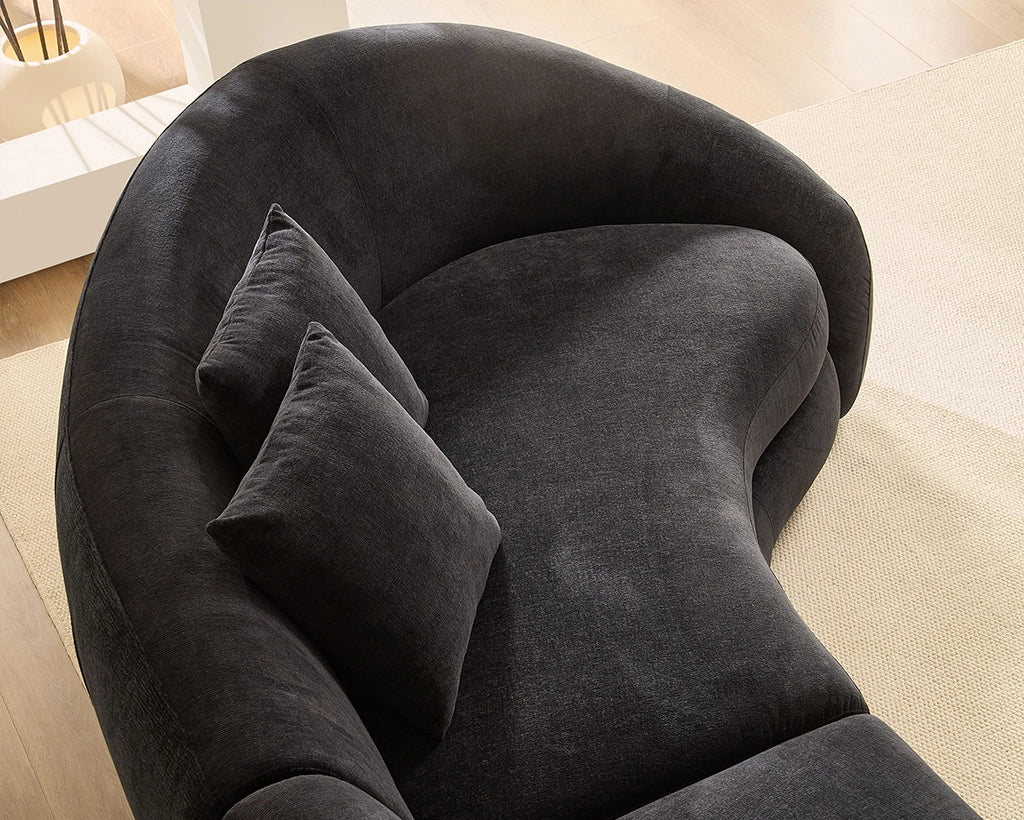 125.98" Modern Curved Sofa with Elegant Love Heart Design