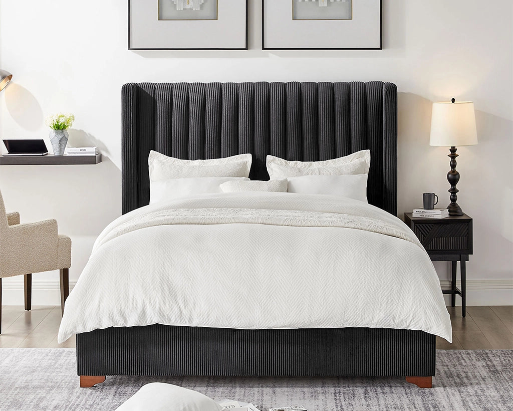 Full Size Modern Design Bed Frame Upholstered Queen Bed Frame Platform