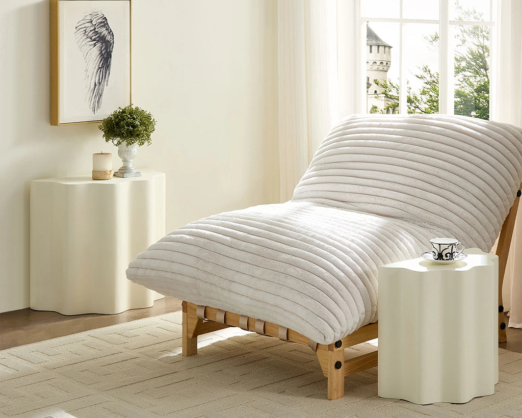 2PCS Set Side Table,Wavy Edges Design Fiberglass Coffee Table