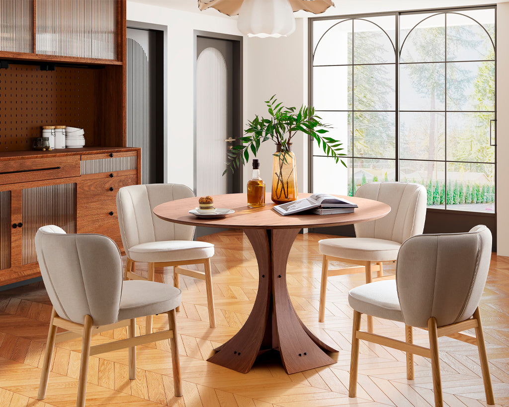 47.24" Round Modern MDF Wood Dining Table