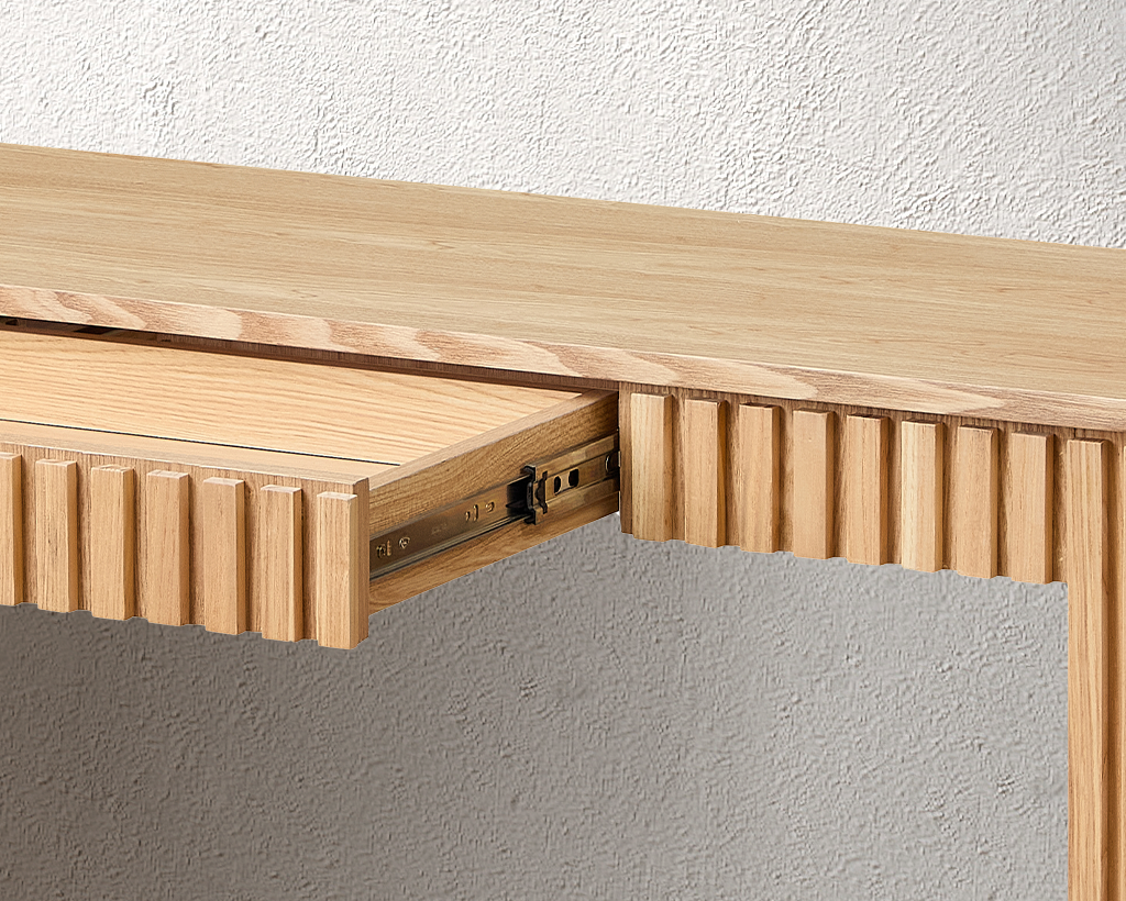 59.05" Modern Console Table with Drawer & Vertical Stripe Design