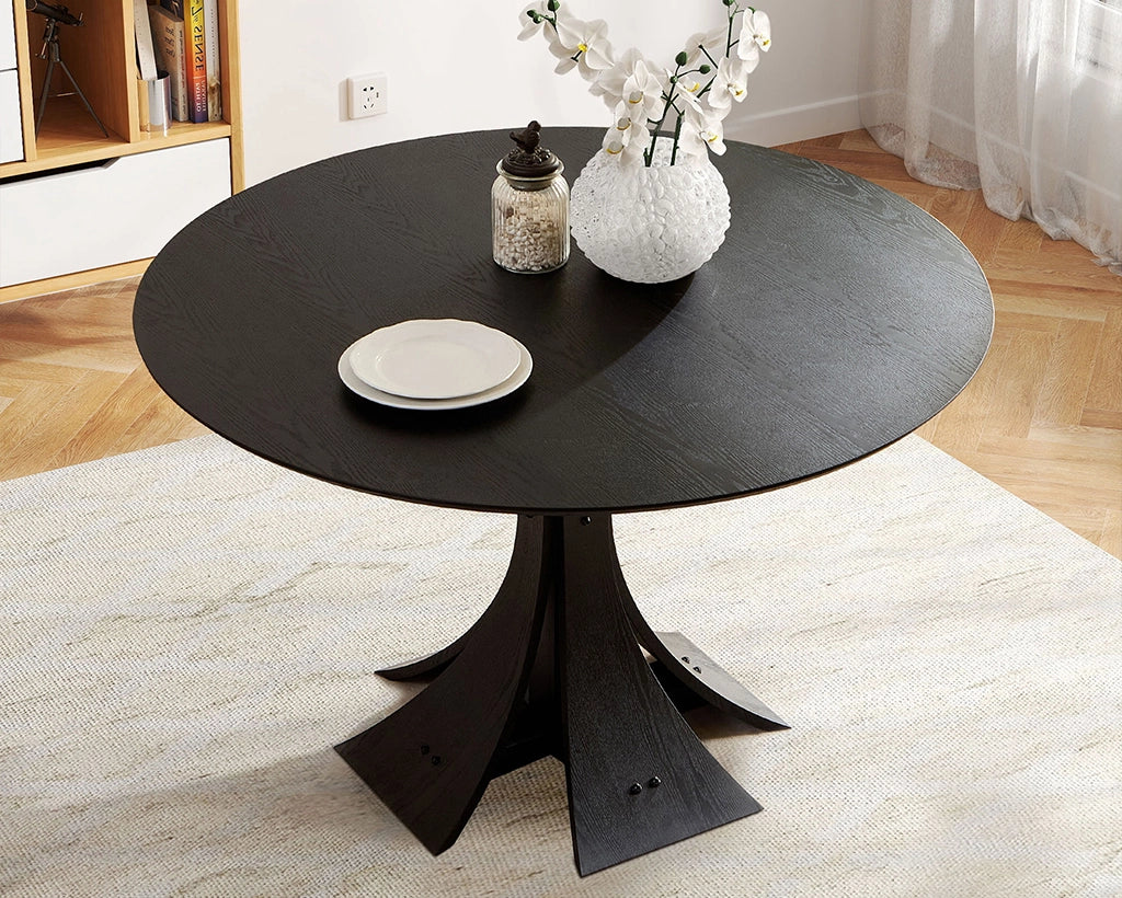 47.24" Round Modern MDF Wood Dining Table