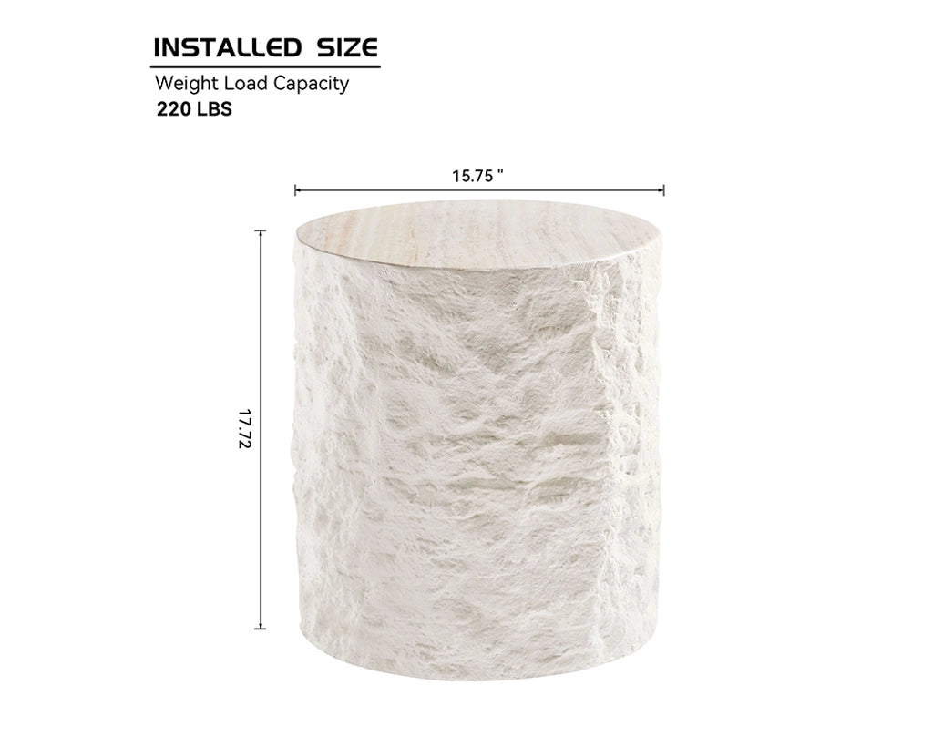 15.75 Inch Side Table,Round Fiberglass Coffee Table
