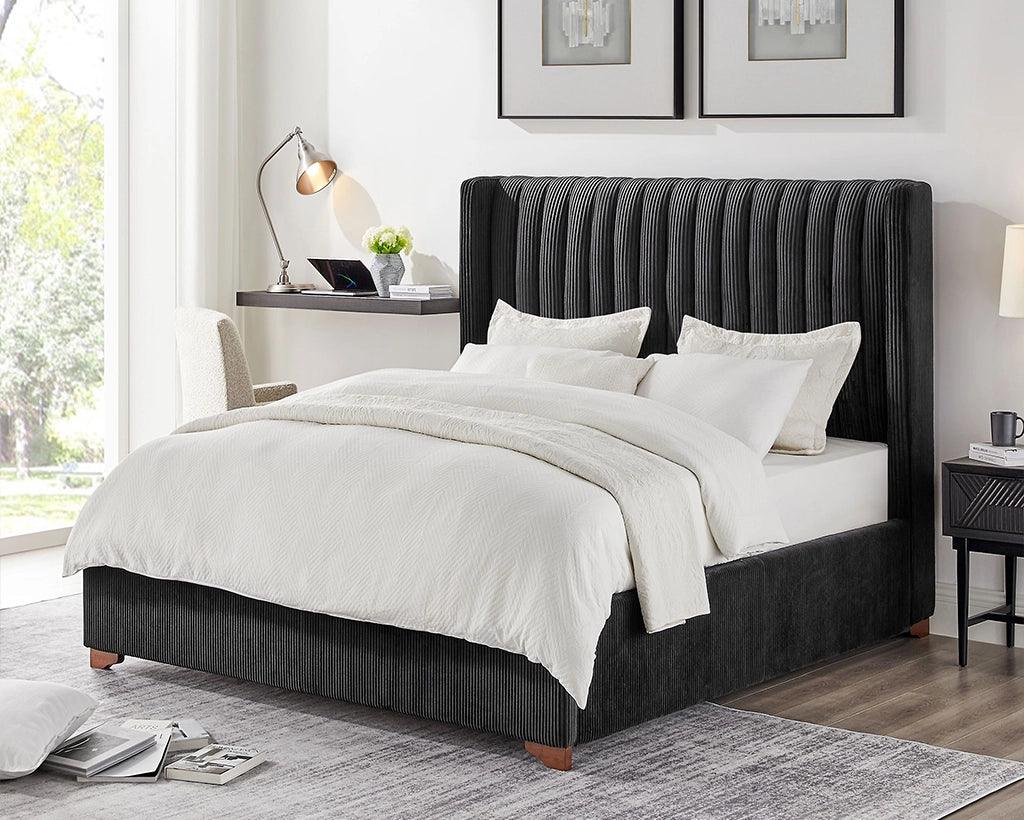 Full Size Modern Design Bed Frame Upholstered Queen Bed Frame Platform