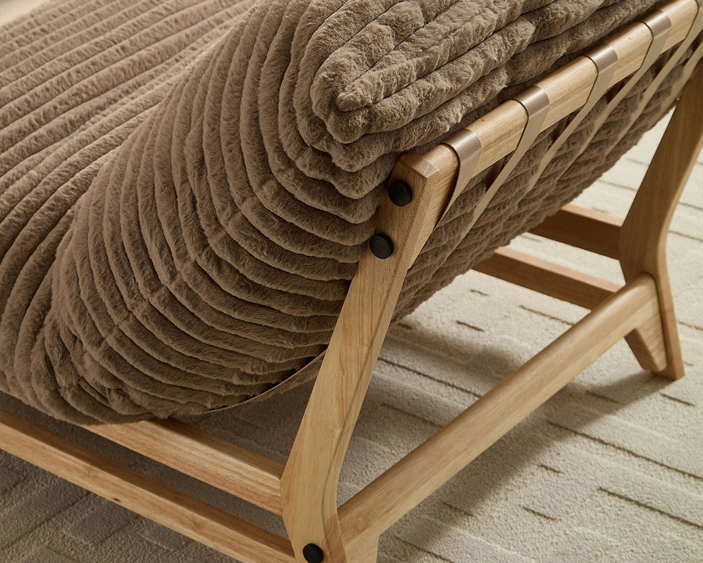 Accent Armless Corduroy Fabric Lazy Sofa