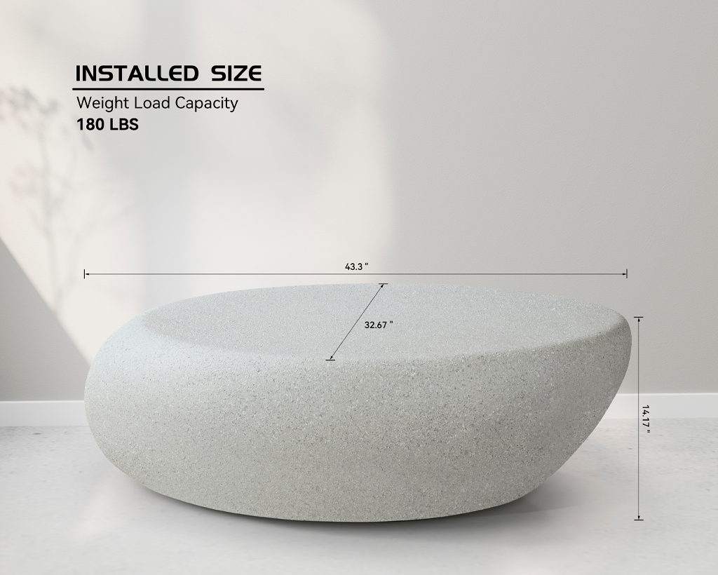 Elliptical Rocks Coffee Table – Stylish Matte Fiberglass Table with Vintage Charm