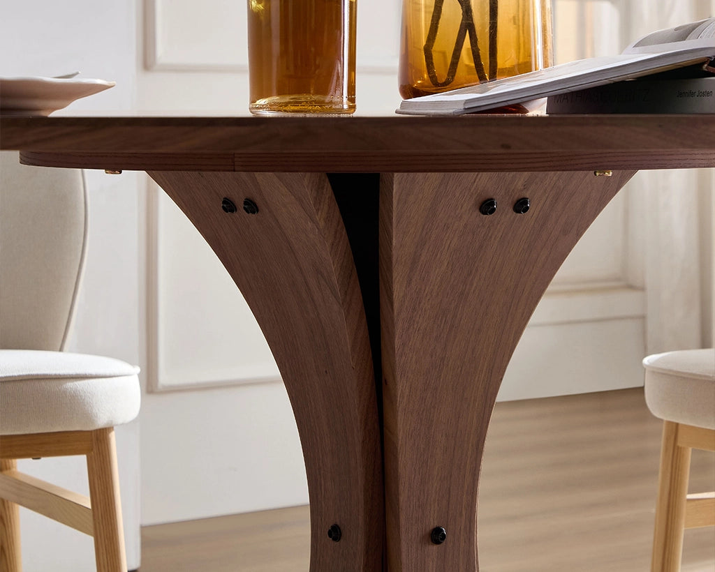 47.24" Round Modern MDF Wood Dining Table
