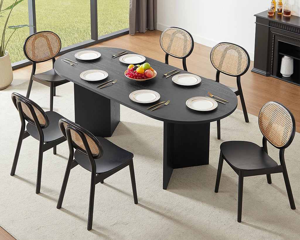 78" Wood Dining Table for Small Spaces