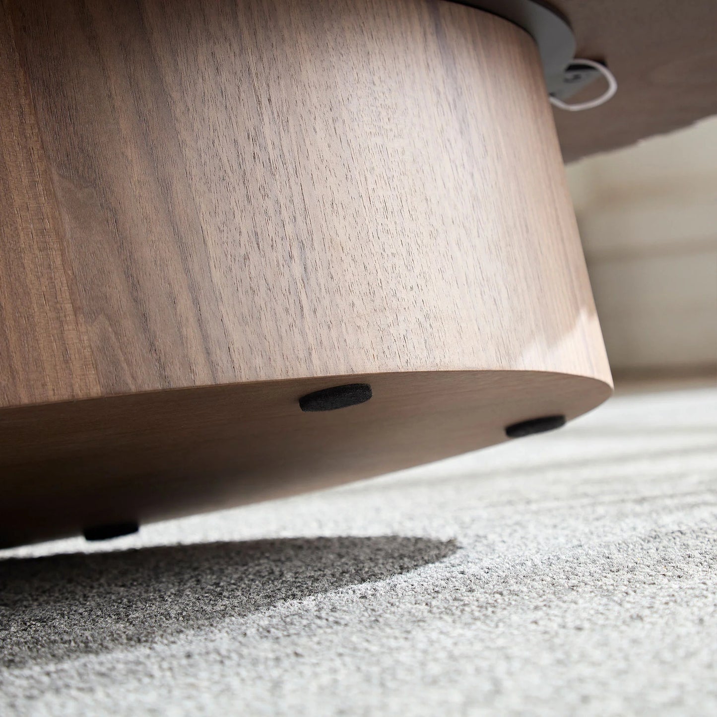 Modern Oval Drum Coffee Table – 43.7 Inch Handmade Wood Center Table for Lounge & Office