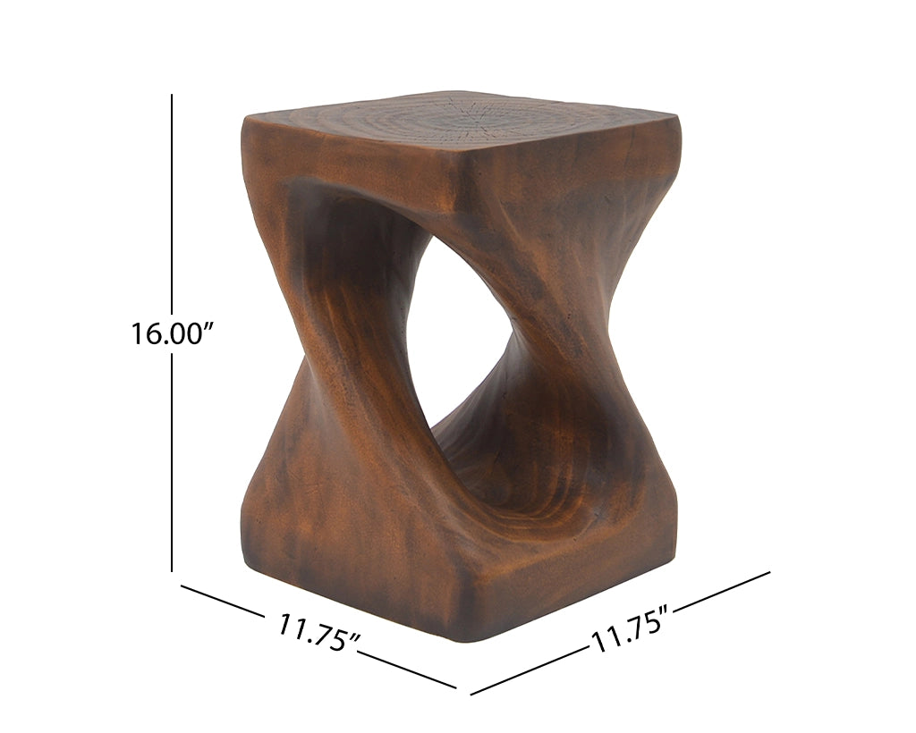 Sculptural MGO Coffee Table, Wood-Grain Finish, Multi-Color