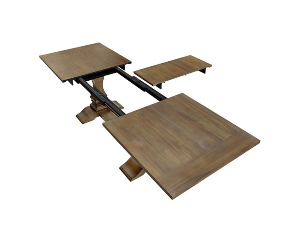 (1 Table + 2 Arm Chairs + 4 Armless Chairs)Retro 102.01 Inch Extendable 7 PCS Wooden Dining Table Set