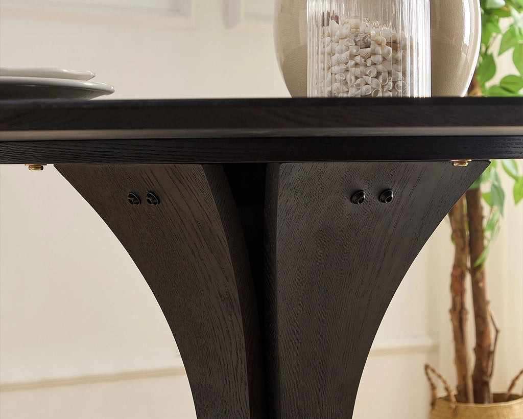 47.24" Round Modern MDF Wood Dining Table