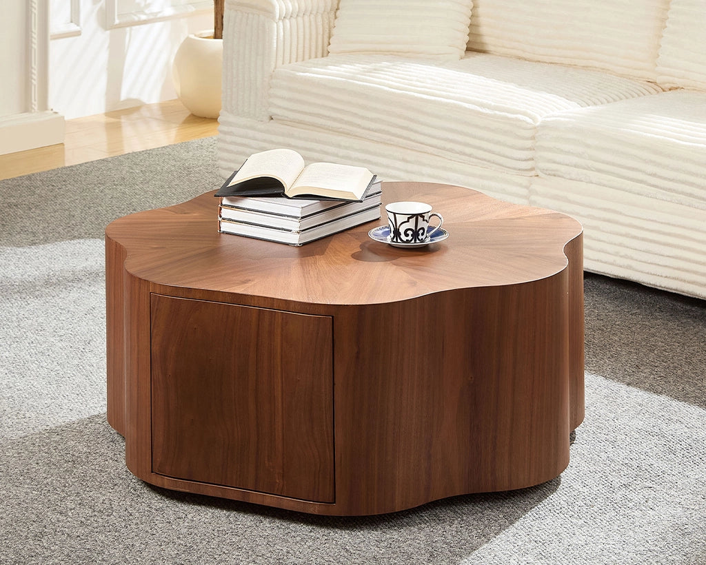 (Pre-Sale)35.43 inch Petal - Small Coffee Table with Hidden Drawer for Living Room