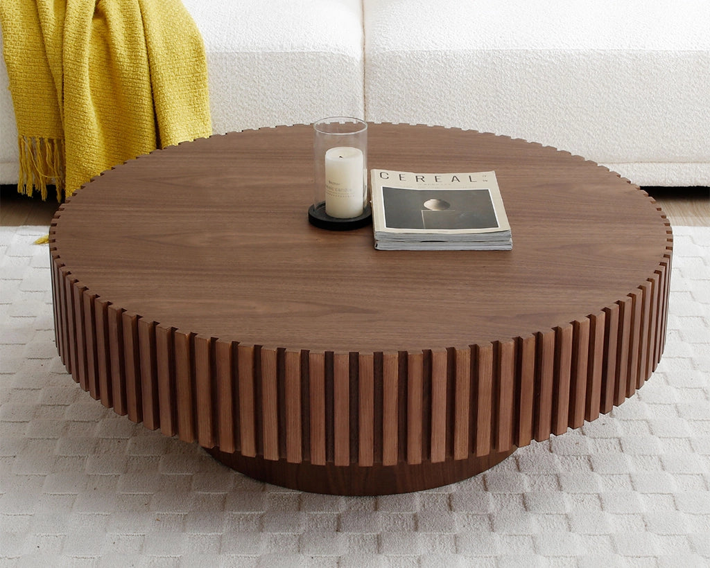 Modern Handcraft Drum Coffee Table Circle Coffee Table