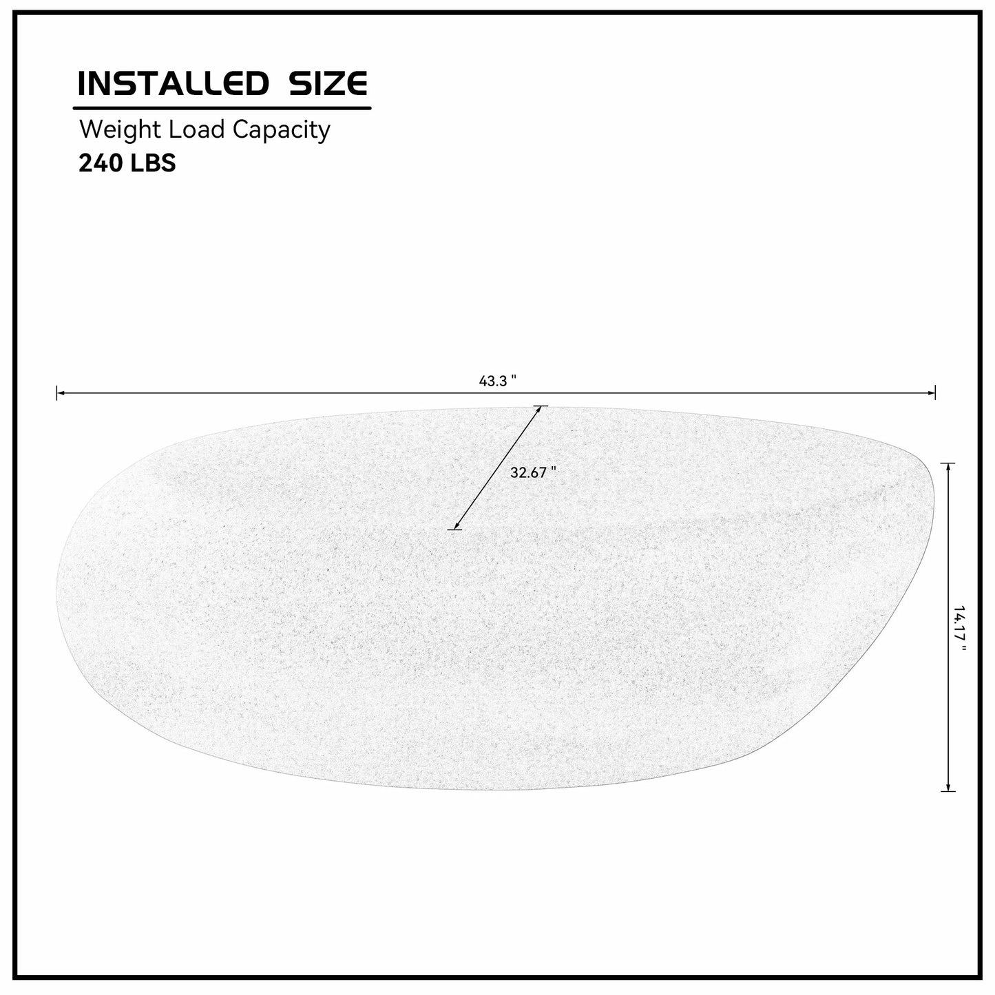 43“ Vintage Elliptical Fiberglass Coffee Table
