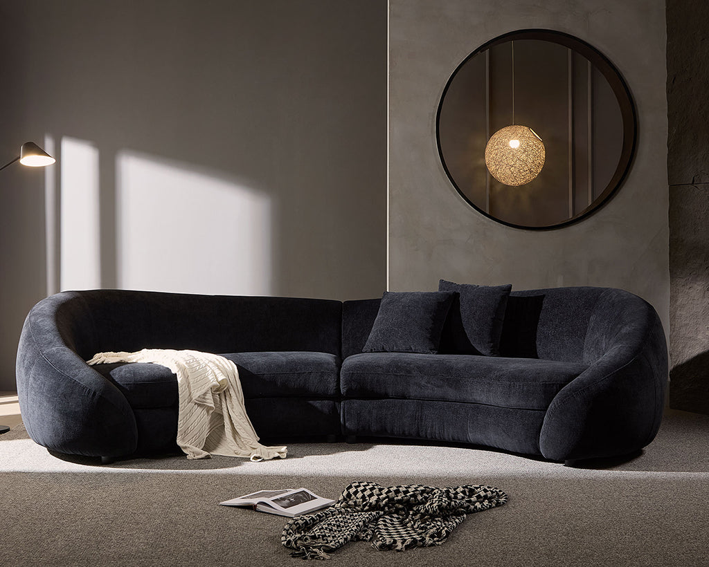 125.98" Modern Curved Sofa with Elegant Love Heart Design
