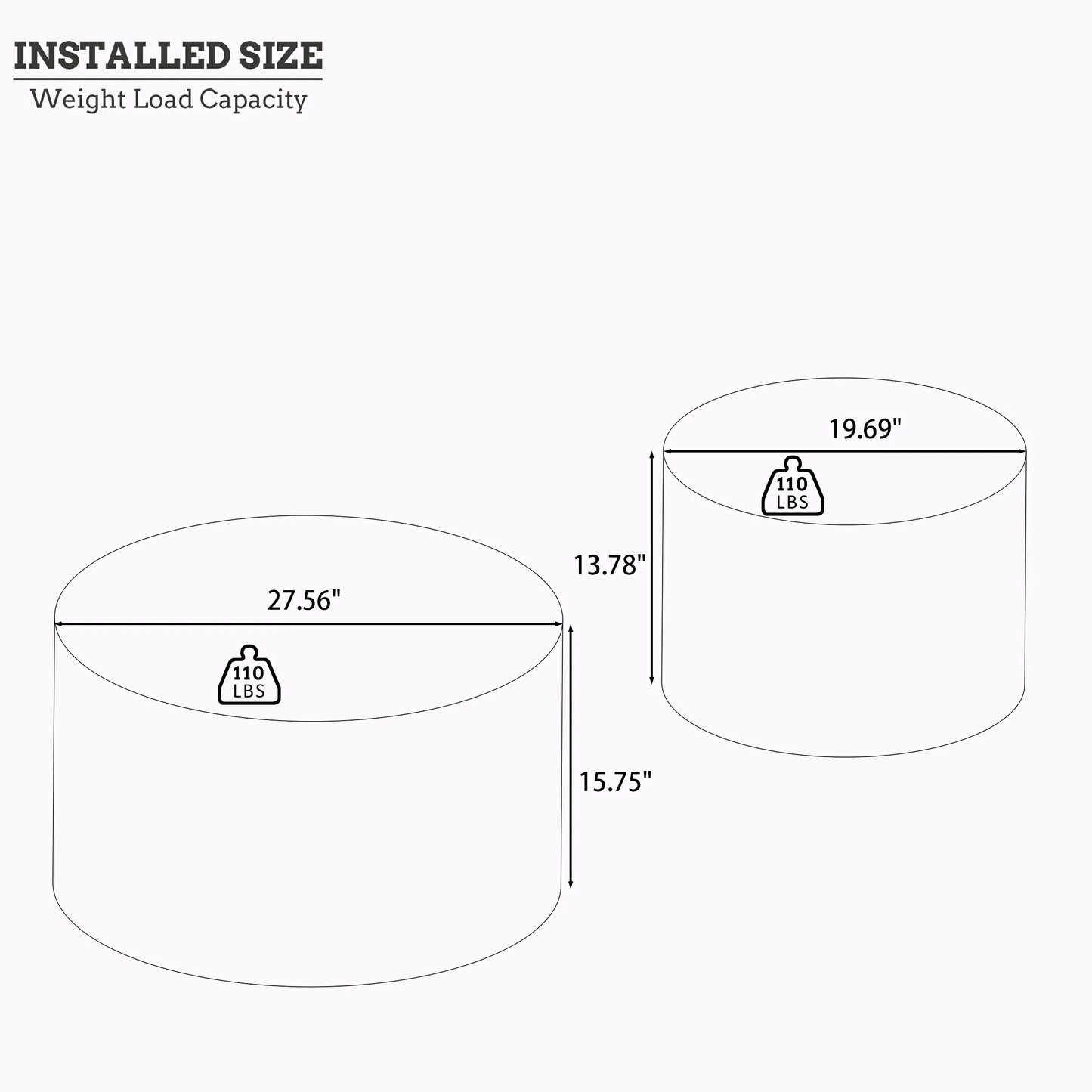 2-Piece Nested Round Coffee Table Set - Burl Wood Veneer MDF