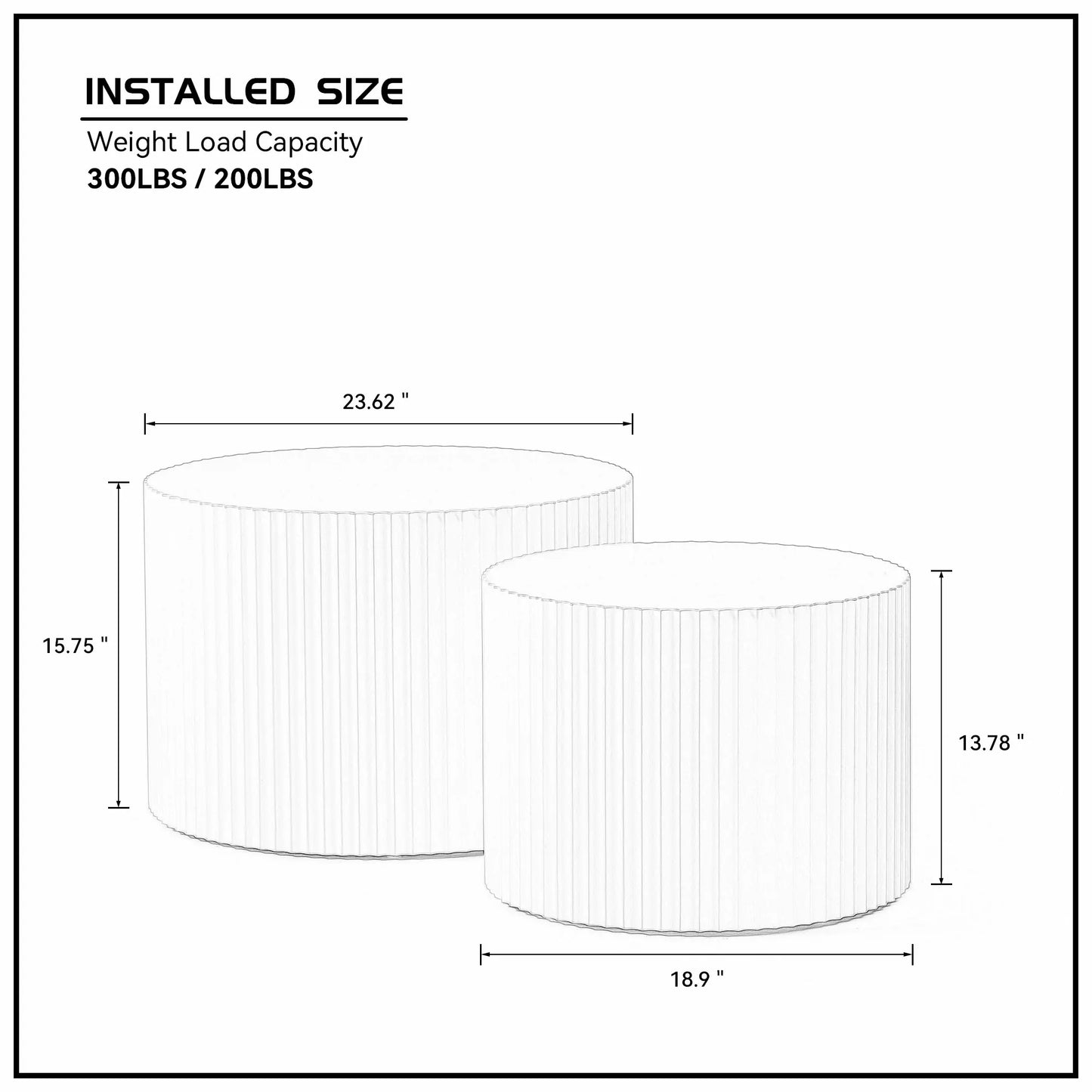 Nesting Table Set of 2, MDF Coffee Table set