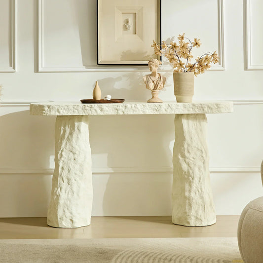Elevate Your Entryway: The 54" Imitation Stone Console Table That Blends Artistry & Functionality