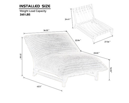 Accent Armless Corduroy Fabric Lazy Sofa