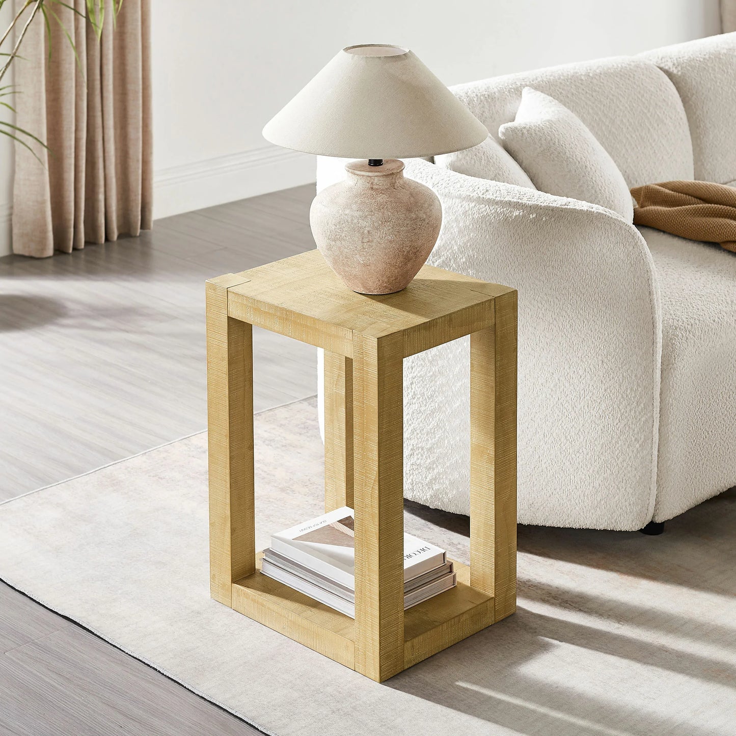 2-Tier Rectangle Coffee Table Set – 2-Piece, Easy Assembly, Natural