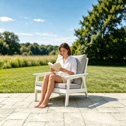 HIPS All-Weather Outdoor Single Sofa with Cushion