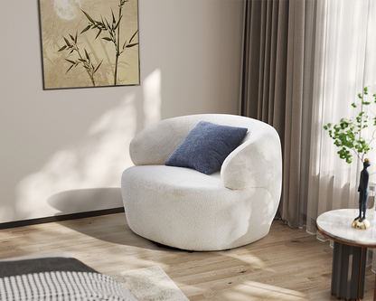 Cozy Swivel Barrel Chair – Boucle Accent Chair