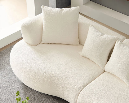 102.36 inch 4-Seat Boucle Fabric Cream Style Couch