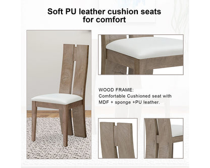 Dining Chair Set of 2 MDF, sponge .PU Leather Upholstered Cushion