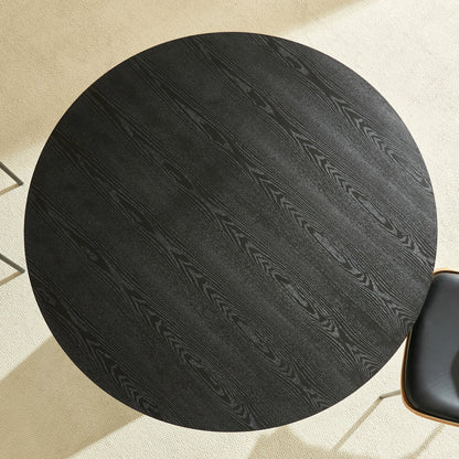 47.24" Round Dining Table – Black & Gold Pedestal, Glam