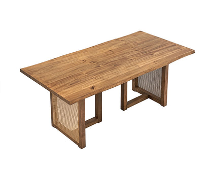 70.87 Inch Rectangular Waves Wooden Dining Table