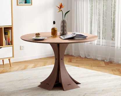 47.24" Round Modern MDF Wood Dining Table